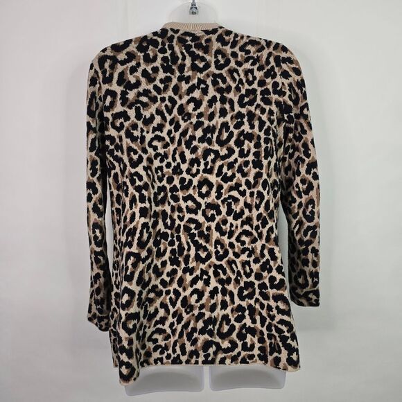 J. Crew Factory Leopard Print Open Front Cardigan Sweater - Picture 9 of 13